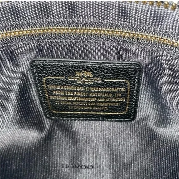 NWT Coach Whiplash Black Leather Tatum Satchel Bag w/ Gold Accents Retail $550 - Picture 6 of 12